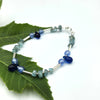 Bracelet Aigue-Marine - ciel - Perles de verre - Argent 925 - Bijou -Pierres semi-précieuse - perles fines - Martinique - Artisanat -  Baba Figue Créations - Martinique
